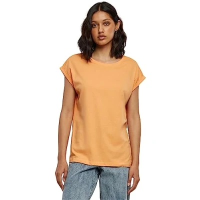 Image de Urban Classics Femme T shirt Thé à épaules dénudées pour femme, papaye, XXL