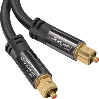 Afbeelding van KabelDirekt 5 m digitale optische audiokabel/TOSLINK kabel (TOSLINK naar TOSLINK, glasvezelkabel voor thuisbioscoop, PS5, XBOX) PRO Series