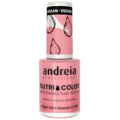 Afbeelding van Andreia Professionele NutriColor Nagellak, ademend, veganistisch, kleur NC29 roze suikerspin van 10,5 ml, doe het zelf nail art, veganistisch en niet getest op dieren, verzorging + in