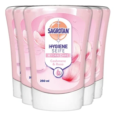 Afbeelding van Sagrotan No Touch automatische zeepdispenser navulling 5 x 250 ml handzeep in praktische verpakking
