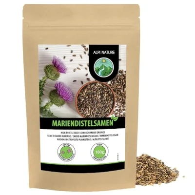 Afbeelding van Mariadistelzaden (100 g), 100% natuurlijk en puur, zacht gedroogd, veganistisch