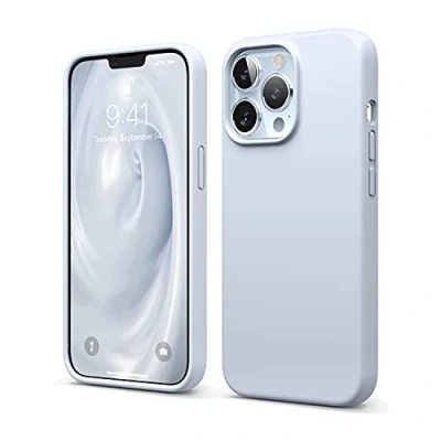 Afbeelding van elago Telefoonhoes van vloeibare siliconen, compatibel met iPhone 13 (6,1 inch), hoogwaardige integrale bescherming, 3 laags, schokbestendig, microvezelvoering