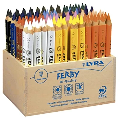 Afbeelding van Super Ferby 1 Kleurpotloden l: 12 cm vulling: 6 25 mm diverse kleuren 96stuks