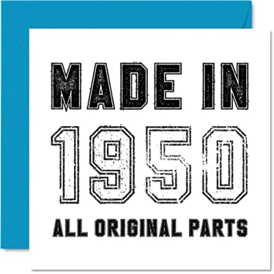 Afbeelding van verjaardagskaart voor mannen, vrouwen, hem en haar, gemaakt in 1950, alle originele onderdelen, grappige grootvader, oma, mama, papa, 145 mm x