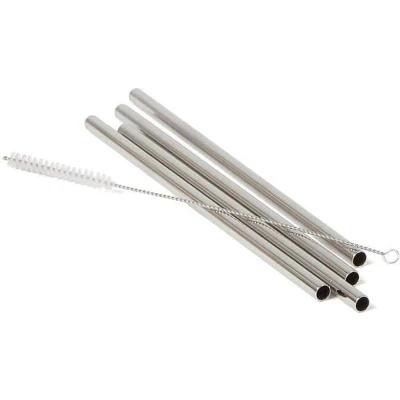 Afbeelding van Eco Brotbox Rietjes RVS set van 4