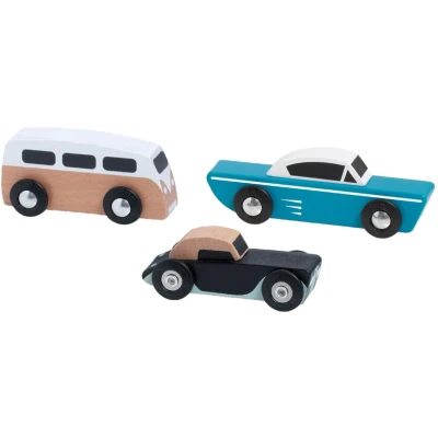 Afbeelding van Classic World Houten Tour Auto&#039;s Set, 3st.