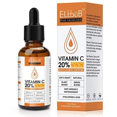 Afbeelding van vitamine C serum met hyaluronzuur voor het gezicht en veganistisch gezichtsserum anti aging