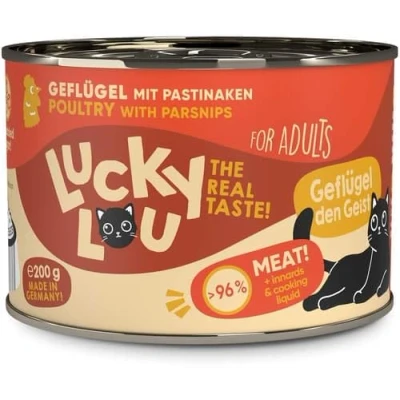 Afbeelding van 6x200g Lucky Lou Lifestage Adult Gevogelte Kattenvoer nat