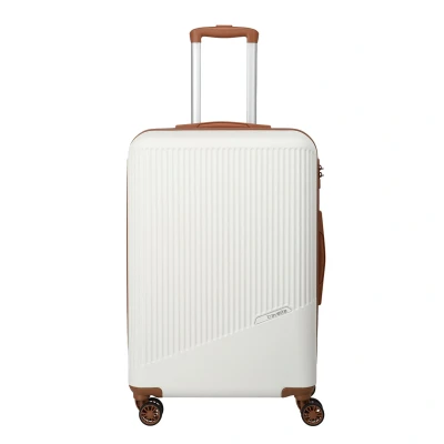 Afbeelding van Travelite Bali 4 Wiel Trolley M white/cognac Harde Koffer