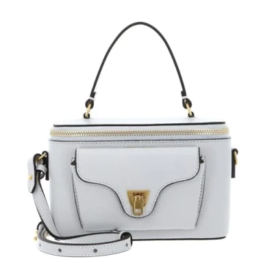 Afbeelding van COCCINELLE Leren handtas schoudertas Beat Generatio Crossbody Bag Snow Lichtgrijs