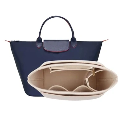 Afbeelding van D.DUO handtas organizer, accessoires, organizer voor met lang hengsel van Longchamp (S, kort handvat, beige)
