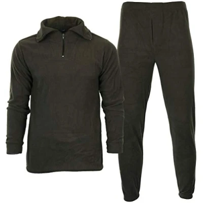 Afbeelding van Mil Tec Lang ondergoed van thermofleece met ritssluiting, olijfgroen, Groen