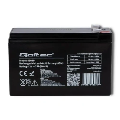 Afbeelding van Qoltec AGM accu 12V 9Ah maximaal 135A.