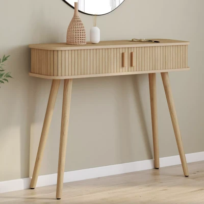 Image de Console ROMIE effet lattes 2 portes coulissantes
