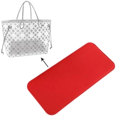 Afbeelding van Doxo Vilten opbergtas voor handtas en draagtas, grote ritszak, geschikt Speedy Neverfull MM rood, maat: L