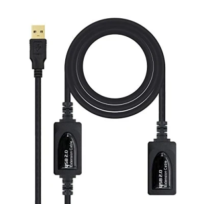 Afbeelding van Verlengkabel USB NANOCABLE 10.01.0213 Zwart 15 m