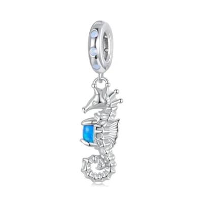 Afbeelding van Zeepaardje bedel van 925 sterling zilver voor Pandora armbanden, Zirkonia, Zirkonia
