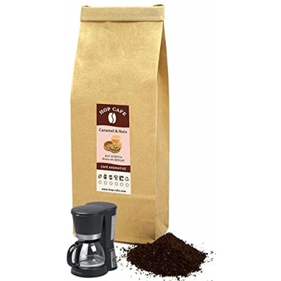 Image de HOP CAFE Café moulu Arôme Caramel Noix 250g pour cafetière Filtre
