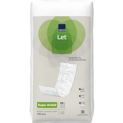 Afbeelding van Abena Let Super Airlaid Inlegverbanden 100 Stuks voor extra Absorptie Geschikt Mannen en Vrouwen 12 x 32 cm