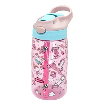 Afbeelding van NERTHUS FIH 917 Herbruikbare BPA vrije drinkfles met opvouwbare drinktuit, ergonomisch, duurzaam, licht