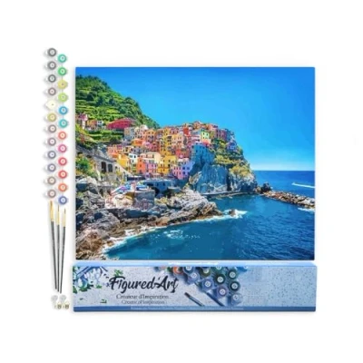 Afbeelding van Figured&#039;Art Schilderen op Nummer Volwassenen canvas Strandstad Handwerk acrylverf Kit DIY Compleet 40x50cm zonder frame