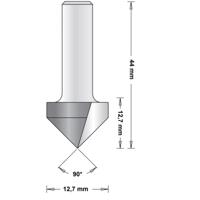 Afbeelding van Hitachi 8 mm v groeffrees 12.7 x 44 90mm