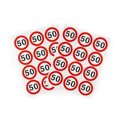 Afbeelding van Décoration d&#039;anniversaire Autocollant 50e Anniversaire Femme Homme