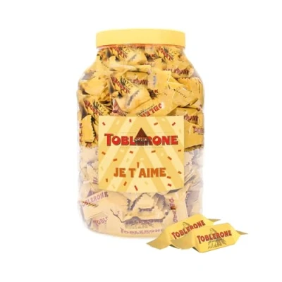 Afbeelding van Toblerone mini chocolade &quot;je t&#039;aime&quot; melkchocolade met nougat, amandel en honing 1000g