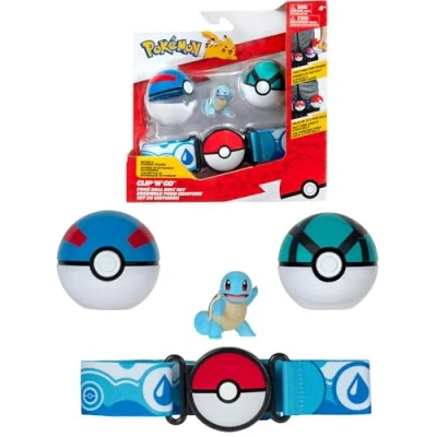 Image de Ceinture Bandai Pokémon Clip ‘N&#039; Go 1 Ceinture, 2 Poké Balls Et Figurine Carapuce 5 Cm