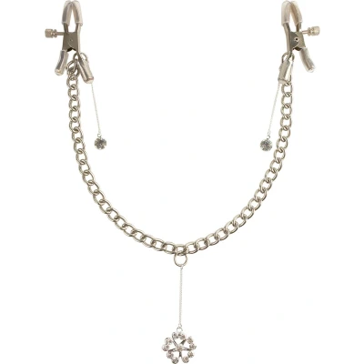 Afbeelding van Crystal Tepelklemmen Met Ketting En Diamantjes