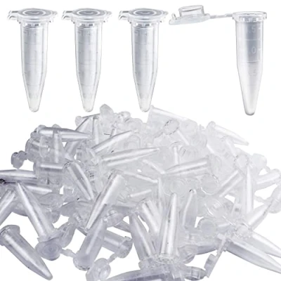 Afbeelding van PIQIUQIU 500 stuks 1,5 ml sapcentrifugebuizen met dubbele sluiting, microbuizen van polypropyleen, bolvormige capsules transparant deksel