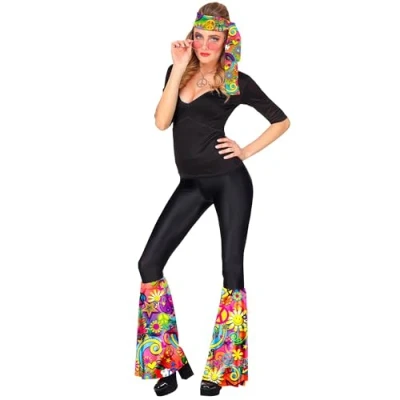 Afbeelding van Widmann Set jaren 60 hoofdband en manchetten, hippie, Flower Power, Schlagermove