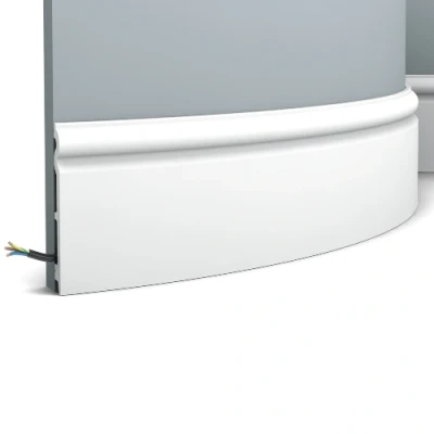 Afbeelding van Plinte Orac Decor SX138F AXXENT Sierlijst Lijstwerk modern design wit 2m