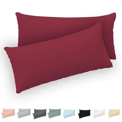 Afbeelding van Twinzen® Kussensloop, 50 x 80 cm, 100% jersey katoen, 150 g/m², kussensloop met ritssluiting, Oeko Tex gecertificeerd, 2 stuks