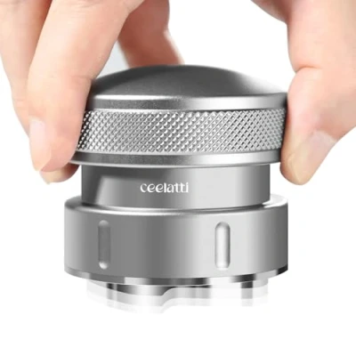 Afbeelding van Espresso niveau 58 mm, adaptieve espressodispenser door zwaartekracht voor mm koffiefilterhouder, aluminium koffiedispenser barista, 304 roestvrijstalen basis, klaverblad 4 basis