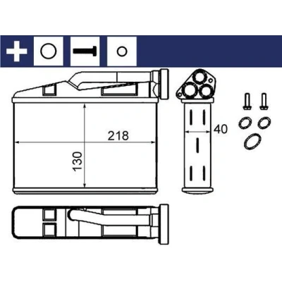 Afbeelding van MAHLE ORIGINAL AH 240 000S Warmtewisselaar Met toebehoren afdichtring, schroeven