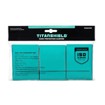 Afbeelding van TitanShield 150 verzamelkaarthoezen in standaardformaat voor Magic The Gathering MTG, honkbalcollectie, Dropmix (turquoise)