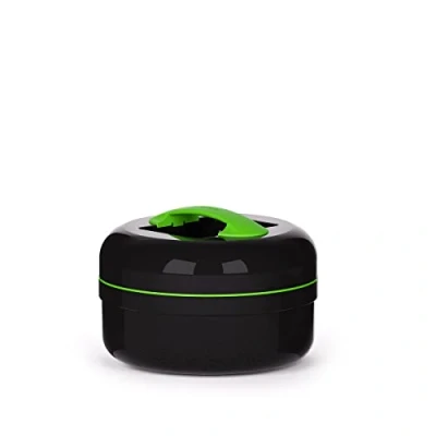 Image de Boite repas isotherme Noir et vert Grande lunch box 1.5 L