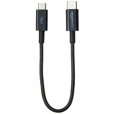 Afbeelding van Amazon Basics USB C naar micro B 2.0 kabel, 15,2 cm, zwart