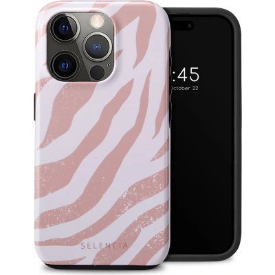 Afbeelding van Selencia Hoesje Geschikt voor iPhone 15 Pro Vivid Backcover Colorful Zebra Old Pink