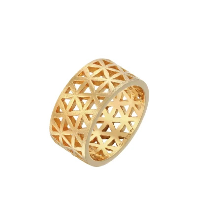 Afbeelding van Elli Statement Design Ring goldcoloured, Dames, Maat: 54, Gold coloured