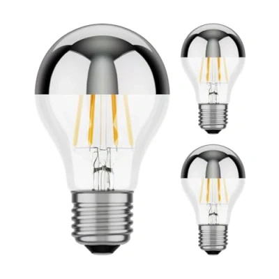 Afbeelding van ledscom.de 3 stuks E27 ledlampen, A60, warm wit (2700 K), 6 W, 667 lm, hoofdspiegel (zilver)