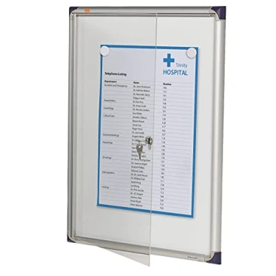 Afbeelding van Nobo Extra Platte, Magnetische Glasvitrine 4xA4 Formaat