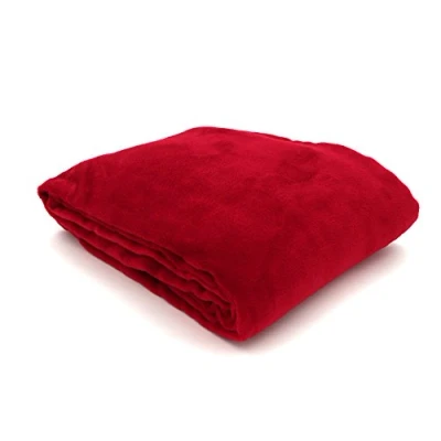 Afbeelding van heimtexland Grote knuffeldeken XL H x B 150 200 cm microvezel rood behaaglijk warm flanel licht pluisvrij premium kwaliteit type 176