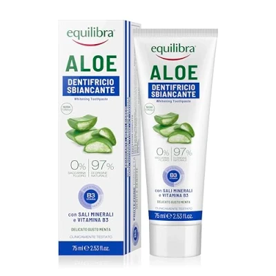 Afbeelding van Equilibra, Tandverzorgingsproducten, Aloë Gel Whitening Tandpasta Pasta Is Tanden Bleken Vera 75Ml (75 ml)