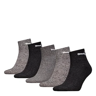 Image de Puma Mixte Chaussettes Unisexe Short Crew (Lot de 5), anthracite/gris chiné, gris 35 38