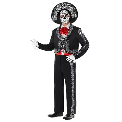 Afbeelding van Morph Dag van De Doden kostuum voor mannen Mariachi Outfit Heren Dia Los Muertos mannen, XL