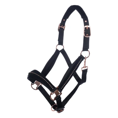 Image de HKM Licol Berry Noir/Or rose Shetland