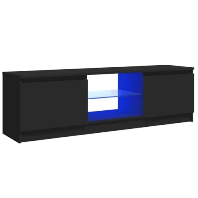 Image de vidaXL Meuble TV avec lumières LED Noir 120x30x35,5 cm804284
