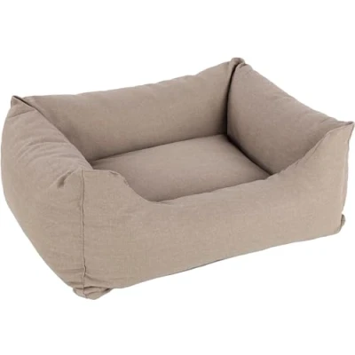 Afbeelding van Flamingo Valeco Bed Honden Mand Rechthoekig+rits Taupe 80x67x28cm 1st 138184